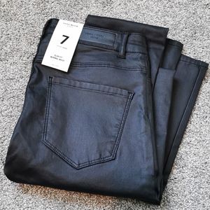 Vero Moda Denim Black Coated Slim-Fit Pants